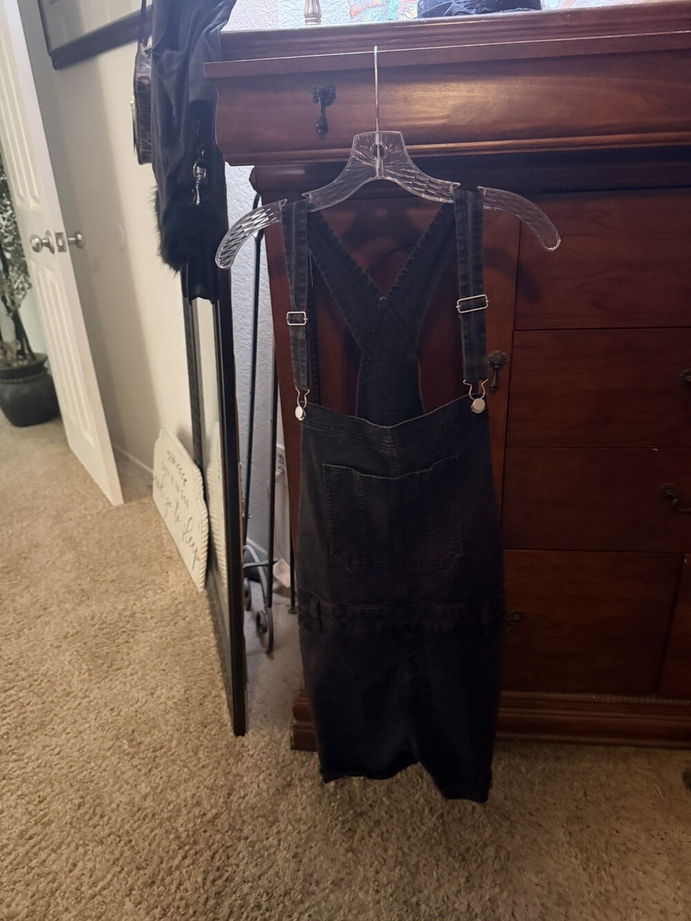 No Boundaries Black Denim Shortalls Overalls – Relaxed Fit – Size XXXL (21)